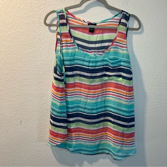 Women’s Torrid multicolored striped sleeveless blouse size 0X - Picture 1 of 4